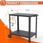 Double-Shelf Outdoor Grill Cart and Prep Table