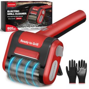 Cordless Electric Grill Brush with LED Light