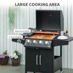 Outsunny 4-Burner Propane Gas Grill with Side Burner