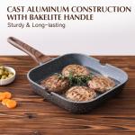 SENSARTE 11 Inch Nonstick Grill Pan with Pour Spouts