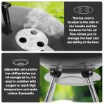 18-Inch Portable Charcoal Kettle Grill with Wheels