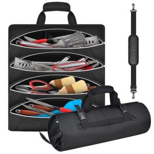 BBQ Grill Tool Storage Bag - Roll Up Organizer