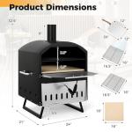 Giantex Portable Wood Fired Pizza Oven with Stone