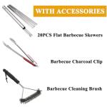 WILLBBQ Portable Hibachi Charcoal Grill with Accessories