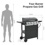 Endark 4-Burner Cast Iron BBQ Grill