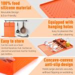 Silicone Grill Mat for Outdoor Cooking (Orange)