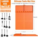 Silicone Grill Mat for Outdoor Cooking (Orange)