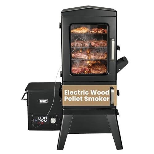 Vertical Electric Pellet Smoker with Meat Probe & Cover