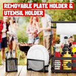 Outdoor Grill Caddy with Paper Towel and Plate Holders