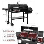 2-Burner Gas and Charcoal Combo Grill with Smoker
