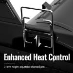 2-Burner Gas and Charcoal Combo Grill with Smoker