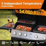 5-Burner Propane Grill and Griddle Combo