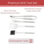 Stainless Steel 4-Piece BBQ Grill Tool Set