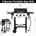 Propane Gas Grill with Folding Tables and Wheels