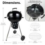 HOSBITIA 17" Portable Charcoal Kettle Grill