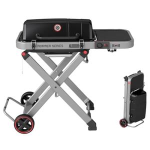 Feasto Portable Propane Grill with Folding Cart