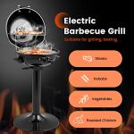 ORALNER Electric BBQ Grill with Stand & Warming Rack
