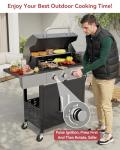 Aoxun 4-Burner Propane Gas Grill with Side Burner