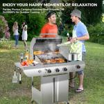 R.W.FLAME 3-Burner Propane Gas Grill with Side Burner