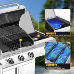 R.W.FLAME 3-Burner Propane Gas Grill with Side Burner