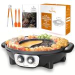 2-in-1 Electric Smokeless Grill and Hot Pot