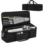 BBQ Tool Storage Bag with Pockets, Black