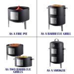 Realcook Vertical Charcoal Smoker and Grill Combo