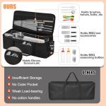 BBQ Tool Storage Bag with Pockets, Black