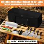 BBQ Tool Storage Bag with Pockets, Black