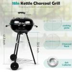 HaSteeL 18-Inch Portable Charcoal Kettle Grill