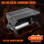 QuliMetal Foldable Portable Camping Grill with Carry Bag