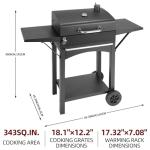 Charcoal BBQ Grill with Side Tables and Smoker