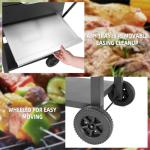 Charcoal BBQ Grill with Side Tables and Smoker