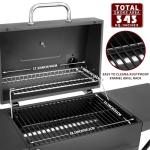 Charcoal BBQ Grill with Side Tables and Smoker