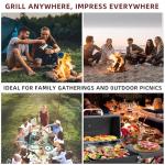 Charcoal BBQ Grill with Side Tables and Smoker