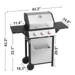 3-Burner Propane Gas Grill with Side Table