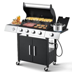 MELLCOM 4-Burner Propane Gas BBQ Grill