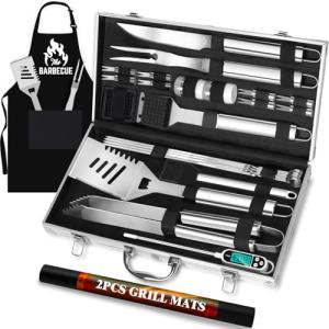 26-Piece Stainless Steel BBQ Grill Tool Set