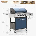 Sophia & William 4-Burner Gas BBQ Grill, Blue
