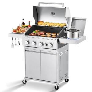 MELLCOM 4 Burner Stainless Steel Gas Grill