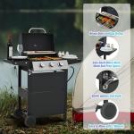 Endark 3-Burner Propane Gas Grill with Side Shelf