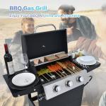 Endark 3-Burner Propane Gas Grill with Side Shelf