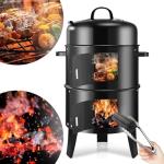 19-Inch Charcoal Smoker and Grill with Thermometer