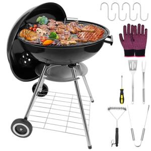 22-Inch Portable Charcoal Grill with BBQ Tool Set