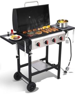 4-Burner Propane Gas Grill with Cast Iron Grate
