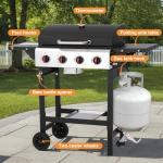 4-Burner Propane Gas Grill with Cast Iron Grate