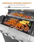 EUHOME 4-Burner Propane BBQ Grill with Side Burner