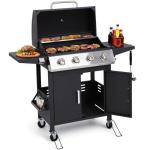 HUGROVE 4-Burner Propane BBQ Grill with Side Tables