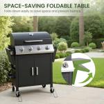 HUGROVE 4-Burner Propane BBQ Grill with Side Tables