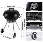 18-Inch Kettle Charcoal Grill for Camping and Patios
